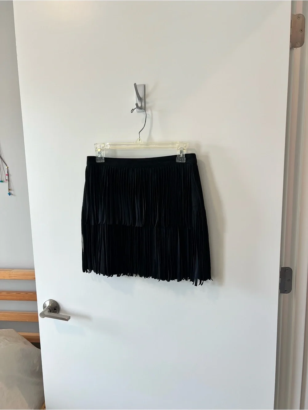 H&M Black Fringe Mini Skirt - Women's